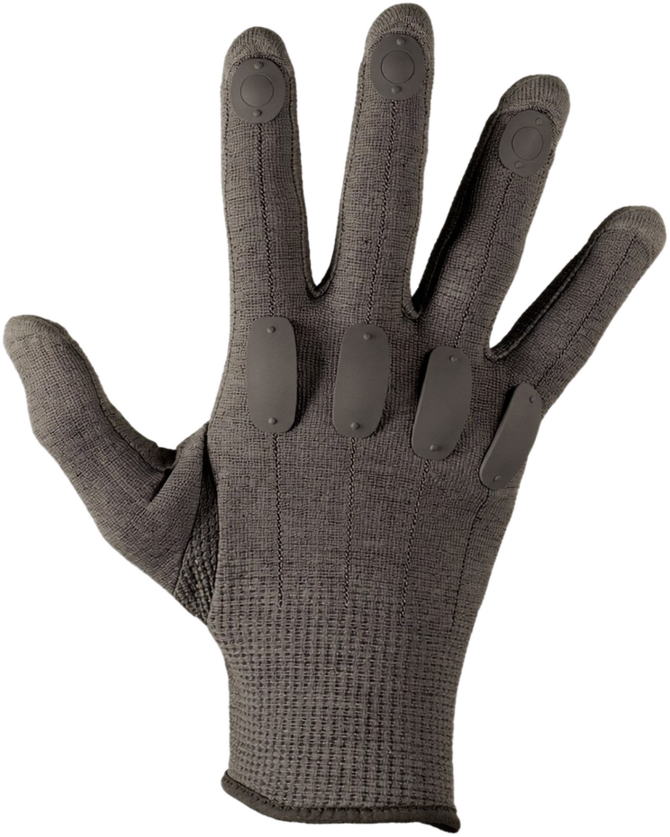 DG-1 concept render, palm view showing the fingertip force pads.